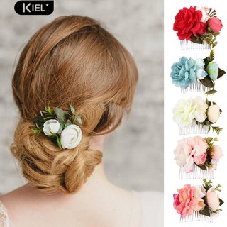 ‴ดอกไม้ประดิษฐ์ดอกไม้ประดิษฐ์ Haircomb Wedding Bridal Hair Accessories