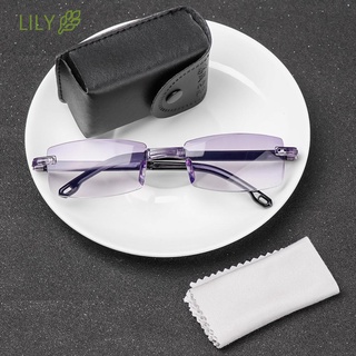 Lily Portable Folding Reading Glasses Diamond-cut Anti-UV Blue Rays Presbyopia Eyeglasses with Glasses Case Vision Care