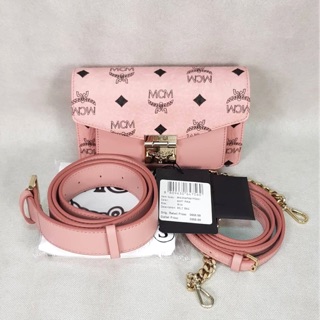 (ผ่อน0%)🚩แท้💯 Mcm Patricia MINI Belt Bag in Visetos Soft Pink (ไม่แท้คืนเงิน)