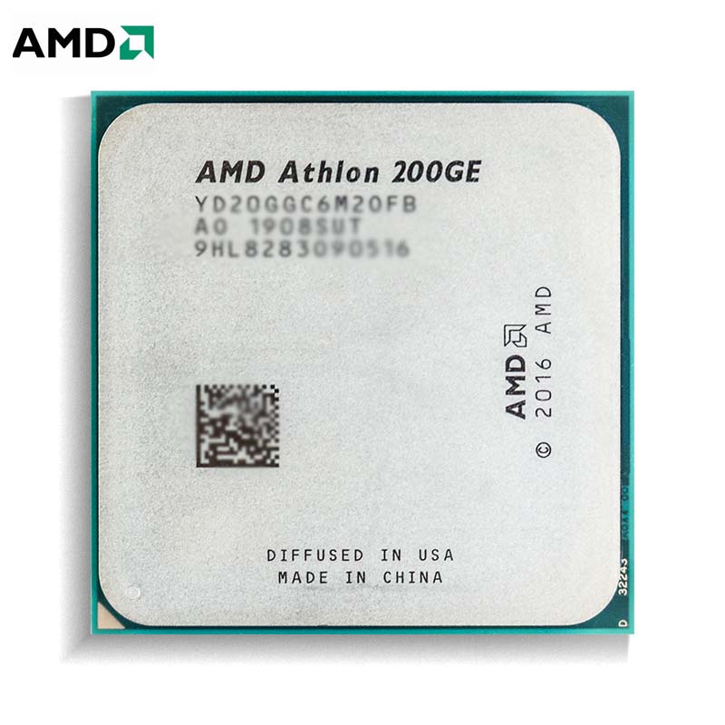 AMD Athlon 200GE X2 200GE 3.2GHz Dual-Core Quad-Thread CPU โปรเซสเซอร์ YD200GC6M2OFB ซ็อกเก็ต AM4