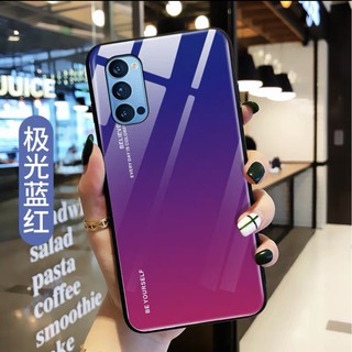 [ส่งจากไทย] Case OPPO Reno4 เคสออฟโป้ เคสกระจกสองสี เคสกันกระแทก เคส Oppo reno4 ขอบนิ่ม เคสกระจกไล่สี สินค้าใหม่