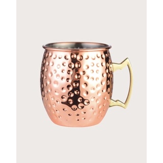 แก้วมัค สแตนเลส สีโรสโกลด์ หูจับสีทอง Rose Gold Stainless Steel Cup With Gold Handle