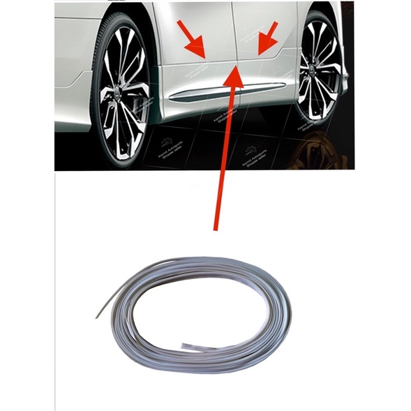 VELLFIRE ALPHARD GREY COLOUR SKIRT LIP Rubber Lining Seal with DOUBLE TAPE & Car BodyKit MODELLISTA