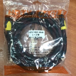 สาย HDMI Cable(M/M) HD 1080p V1.4 ยาว 3 เมตร (สายถัก)