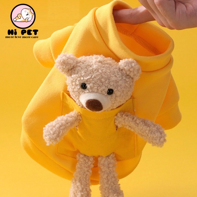 พร้อมส่งจากไทย Bear clothes เสื้อผ้าสัตว์เลี้ยงตุ๊กตาหมีการ์ตูนน่ารักเสื้อสวมหัวแมวและสุนัข
