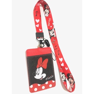 MINNIE สายคล้องคอ สายคล้องบัตร ที่ใส่บัตร ซองใส่บัตร ที่ใส่บัตร พร้อมสายคล้องคอ ลาย Minnie bf bf งานดี สวยงาม MANOPNEST