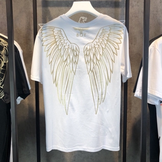 Boylondon Golden Wings Print Couples Short Sleeve T-shirt Mens Womens Clothing Short Sleeve T-shirt