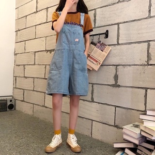 Many Jeans Shorts Overalls เอี๊ยมกางเกงยีนส์ขาสั้นพร้อมส่ง