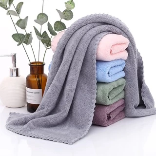 MJP-01 【ขนาด 35x75 ซม】ผ้าขนหนูขนเป็ด สำหรับเช็ดผม ไม่ใช่ผ้าผืนใหญ่ สีพื้น ไม่กุ้นขอบ นุ่ม ไม่บาดผิว