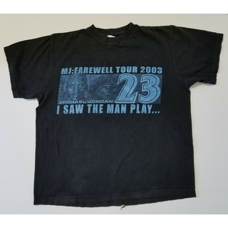 เสื้อยืดครอปเสื้อยืด พิมพ์ลาย Michael Jordan Farewell Tour 2003 สีดํา ไซซ์ L สําหรับผู้ชาย 823396S-5XL