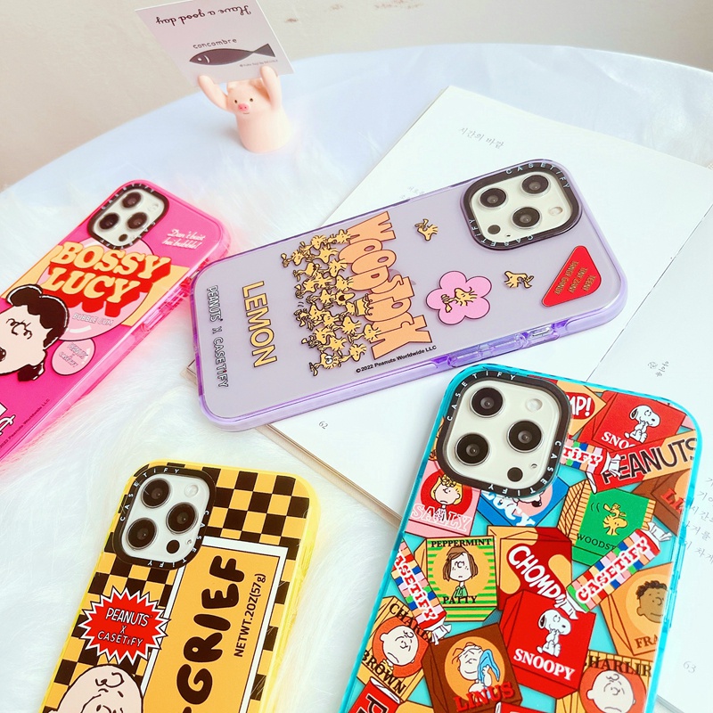 Casetify เคสโทรศัพท์ซิลิโคน TPU ลาย PEANUTS Gang Snoopy สําหรับ For iPhone 7 8 Plus X XS XR 11 12 13 Mini Pro Max SE 2020 #7