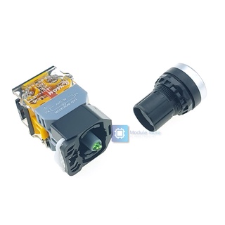 ปุ่มกดพร้อมไฟ LED [LED 220VAC] กดติด-กดดับ (Push Button Switch with LED ...