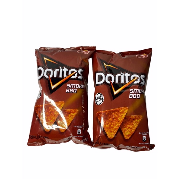 Doritos Smokin’BBQ,โดริโทส บาร์บีคิวร่มควัน 198.4g BIG PACK สินค้านำเข้ามาเลเซีย 1SETCOMBO/จำนวน 2 แพคใหญ่/บรรจุ 396.8g