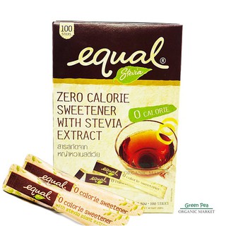 Equal Stevia  อีควล หญ้าหวาน กล่อง 100 ซอง  นน. รวม 200 กรัม