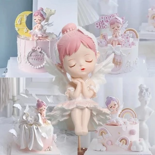 Angel ตุ๊กตาเค้กตกแต่ง Angel Princess ชุดตกแต่งเค้กเจ้าหญิง Anne ตุ๊กตา Cupcake ครีมเค้กเด็กวันเกิด Decor