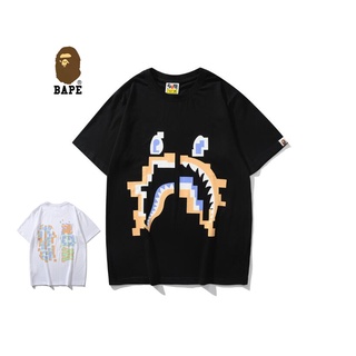 เสื้อยืดผ้าฝ้าย 3816 bape เสื้อยืด แขนสั้น สําหรับผู้ชาย ผู้หญิง 3XL ape WGM