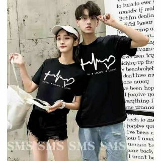 heartbeat couple shirt whole sale 129 pesos 2pcs for 135 pesos free size fit to small to medium