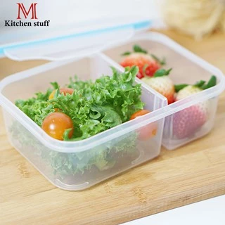 M Kitchenstuff กล่องข้าว กล่องอาหาร กล่องถนอมอาหาร ช่องแบ่ง 2 ช่อง (SN301-2) กล่องอาหารกลางวัน (C4)