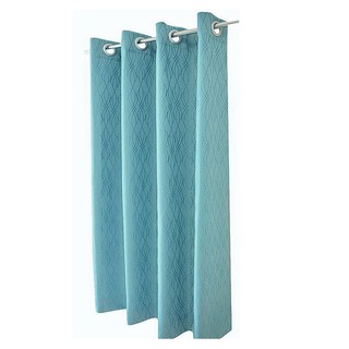 Window curtain CURTAIN KASIA 140X160 CYAN HLS Curtains, blinds Home &amp; Furniture ผ้าม่านหน้าต่าง ผ้าม่าน EYELET HOME LIVI