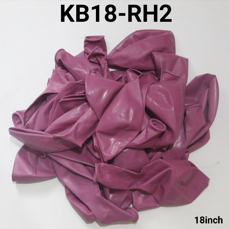 KB18-RH2 18 นิ้ว matte Retro vintage deep pink Latex Balloon (Retro Round Latex Balloon) ลูกโป่งมะละ