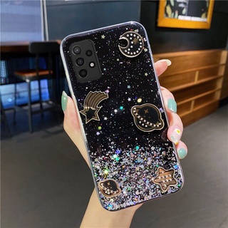เคสโทรศัพท์ For Samsung Galaxy A73 A53 A33 A23 A23 LTE A13 M33 M23 5G 4G 2022 New Casing Glitter Starry Sky Cosmic Planet Pattern Transparent Handphone Case TPU Soft Cover Protective Case เคส