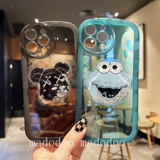 Realme C53 C31 C17 7I C12 C25 C25S Narzo 20 30A C20 C11 2021 5 6 6i Pro Cute INS Oval Airbag Shockproof Clear Soft Case Gloomy Bear Sesame Street Doraemon Crayon Shin-chan Quicksand Stand Phone Case NKS 12