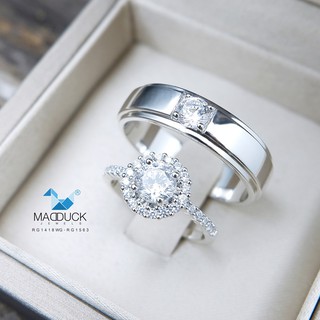 Madduckjewels แหวนเงินแท้ เพชร CZ ชุบโรเดียม RG1418-RG1563