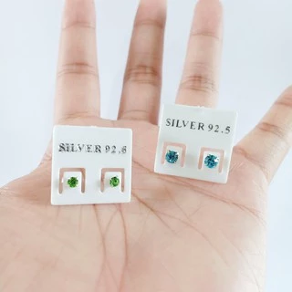 ต่างหูเงินแท้ Square Bezel Earrings 92.5% (เตยเหลี่ยม)
