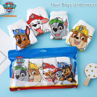 Paw Patrol กางเกงบ็อกเซอร์ขาสั้น แฟชั่นสําหรับเด็กผู้ชาย 4 ชิ้น