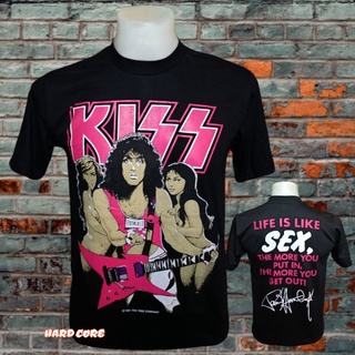 tshirtเสื้อยืดคอกลมฤดูร้อนเสื้อวง KISS วงร็อค ไม่มีตะเข็บข้าง คอฟิต ป้ายUS เสื้อร็อค เสื้อผ้าผู้ชาย เสื้อทัวร์ วงดนตรีร็