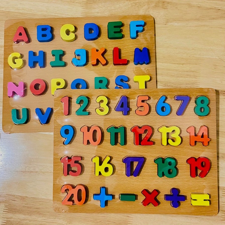 ของเล่นไม้ บล็อคไม้ ABC ตัวเลข (ตัวอักษร 3D)  บล็อคไม้เสริมพัฒนาการเด็ก ของเล่นเด็ก