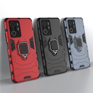 เคสโทรศัพท์มือถือ Xiaomi Mi 11 Lite 11T Pro 10T 10 Hard Casecar Ring Plastic Casing Back Cover กันกระแทก พร้อมขาตั้งวงแหวนแม่เหล็ก