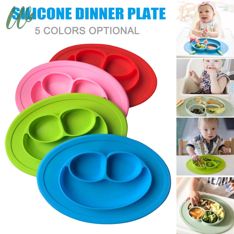 Smile Face Baby Feeding Placemat Food-Grade Silicone Non-Slip Tray ...