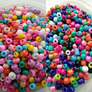 ลูกปัดเม็ดทราย 3มิล 4มิล 40 กรัม คละสี seed beads 3 mm. 4mm.  3 มม. 4มม. ลูกปัดเม็ดเล็ก