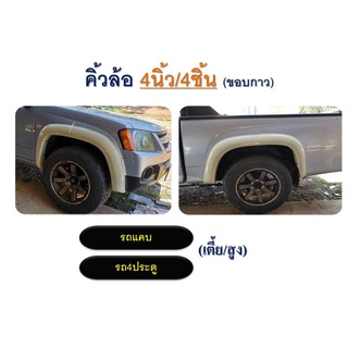 คิ้วล้อซุ้มล้อโป่งล้อ 4นิ้ว Chevrolet Colorado 2008-2011 เรียบ ดำด้าน