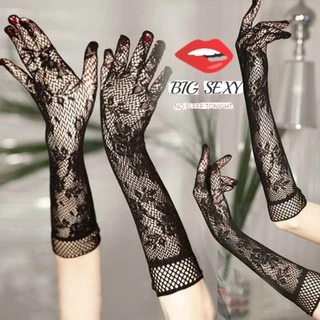 ถุงมือ ผ้าลูกไม้ซีทรู พร้อมส่ง ดำ ขาว S-203 ราคาส่ง