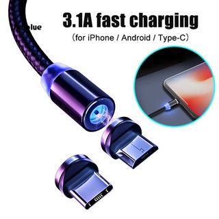 (skbl) สายชาร์จแม่เหล็ก 1/2/3 . 1 a micro usb type - c สําหรับ android iphone