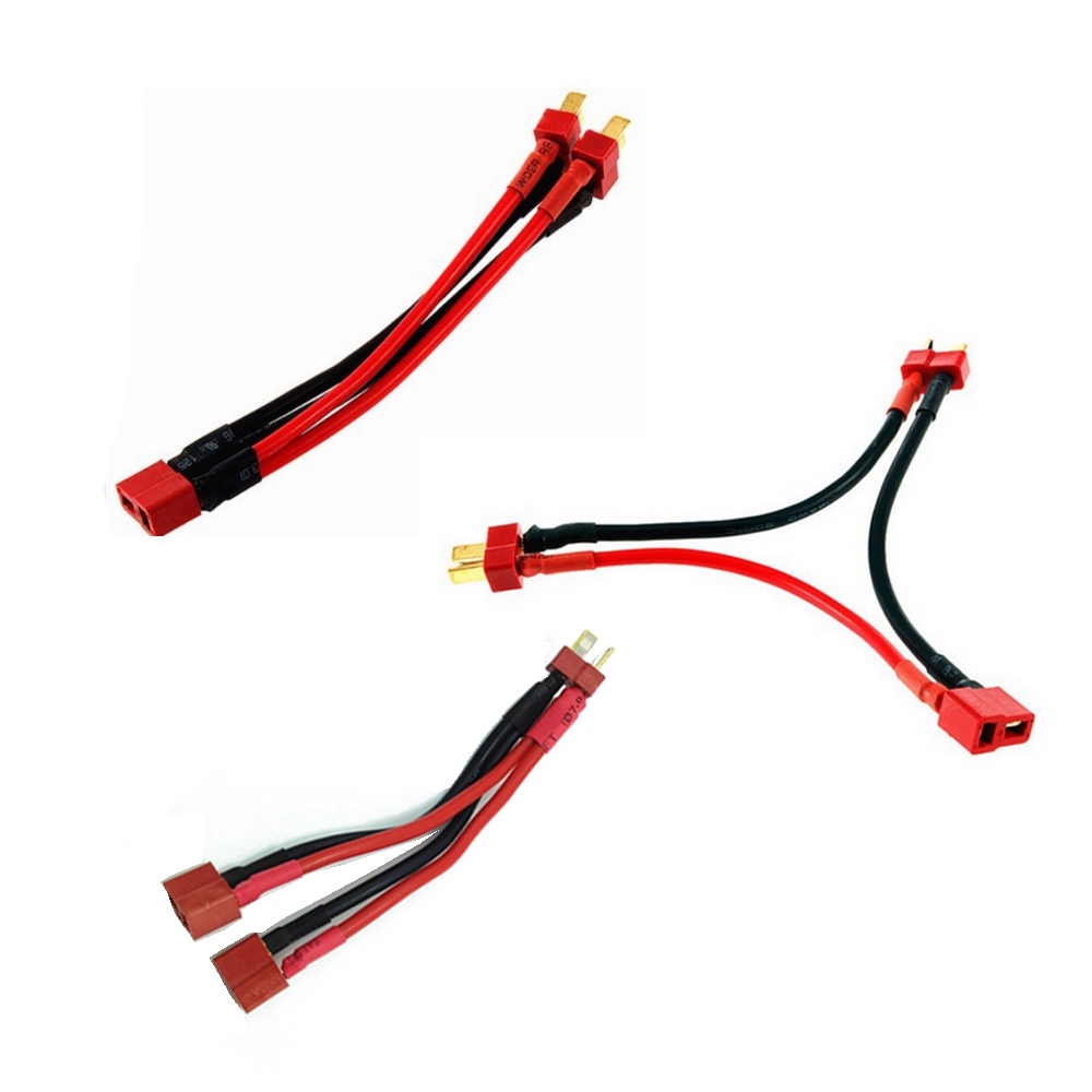 สายเคเบิลเชื่อมต่อแบตเตอรี่ T-Plug Y Wire Harness Female to Male T Plug Parallelสําหรับโมเดลรถบังคับ
