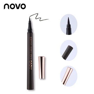อายไลน์เนอร์ NOVO [5188] Eyeliner หัวพู่กัน สีดำสนิท หัวเรียกเล็กเขียนง่าย Novo Black Fluent Eyeliner