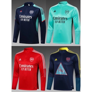 เสื้อกีฬาแขนยาว ลายทีมฟุตบอล Arsenal Half Zip 2122 ชุดเยือน สําหรับผู้ชาย