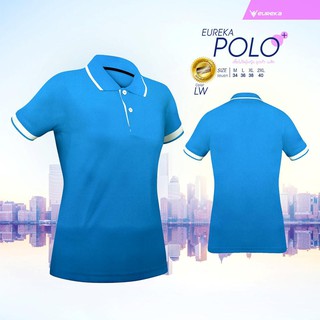 NEW A2029 EUREKA POLO Basic (Women)  เสื้อโปโล หญิง ทรงเข้ารูป ยูเรก้า ไม่มีกระเป๋า (สีฟ้า)