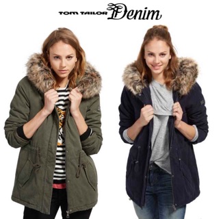 โค้ทกันหนาวฮู้ด ขนเฟอร์ ปาร์กา ♣️ แบรนด์🌟Tom Tailor Denim งานสวย พรีเมี่ยม  ♣️ขนเฟอร์ถอดได้คะ WY587