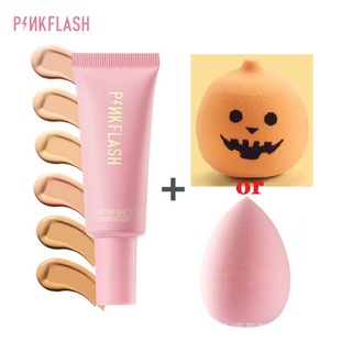 Pinkflash ปกปิดเต็มรูปแบบ ติดทนนาน ควบคุมความมัน รองพื้น เนื้อแมตต์ พร้อมฟรีฟองน้ําแต่งหน้า ชุดเครื่องมือความงาม