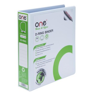 แฟ้ม 2 ห่วง A4 สัน 3 นิ้ว สีขาว ONE/Lever Arch File A4 3-inch ridge white ONE