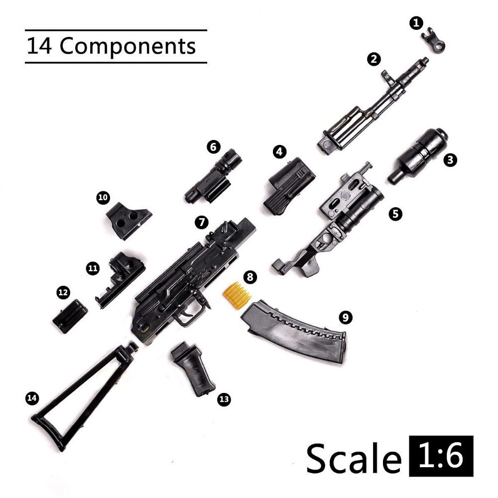 16 1/6 Scale 12 inch Action Figures AK74 Model Guns Toy Rifle Gun T800