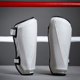 สนับแข้งสำหรับใส่ชกมวย สนับแข้งต่อยมวย สนับต่อยมวย OUTSHOCK 500 Ergo Boxing Shin Guard Grey