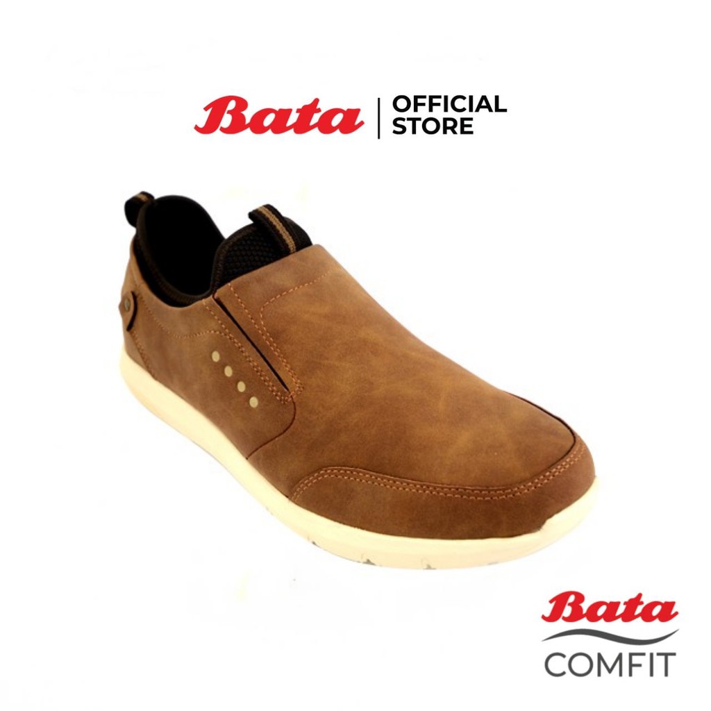 Bata COMFIT MEN'S CASUAL รองเท้าลำลองชาย หนังเทียม แบบสวม สีน้ำตาล รหัส 8514661