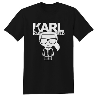 ย้อนยุคKarl Lagerfeld Karl 2019 เสื้อยืดลําลองแฟชั่นสําหรับผู้ชายผ้าฝ้ายแขนสั้นคอกลมพิมพ์ลายกราฟฟิคS-5XL