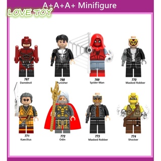 Nkodok Lego Minifigures X0180 Superhero Daredevil Punisher Odin Building Blocks Toys