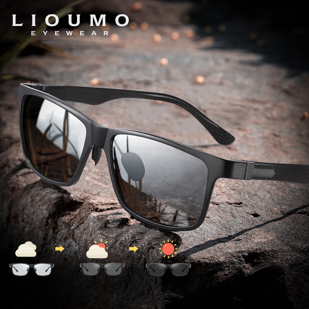 Lioumo Aluminum Magnesium Photochromic Pilot Sunglasses Men Polarized Sun Glasses Women Day